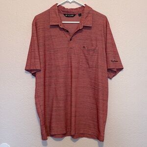 Travis Mathew Heathered Red Polo Shirt